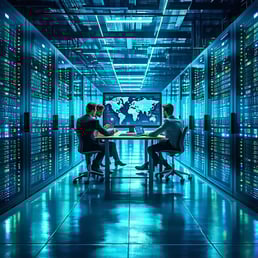 government agents looking at geospatial data