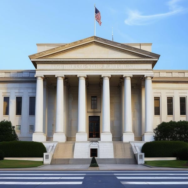 high quality image of a government building in washington dc , looks like a photo, highly accurate of the real place