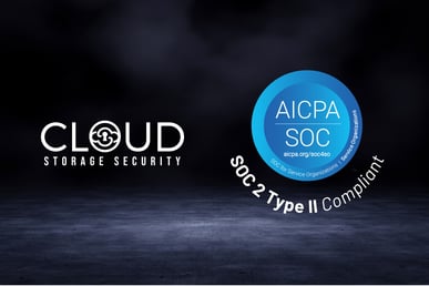 Image of Logo and Text that Reads Cloud Storage Security Meets SOC 2 Type II 